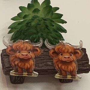 Bull Earrings, Cowboy Earrings, Western Earrings, Gift Idea, Cow Earrings, Cow